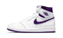 Tênis Jordan branco e roxo
